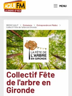 Vous voulez en savoir plus sur la Fête de l’Arbre en Gironde ? @fetedelarbreengironde
Cette semaine, la radio @aqui.fm (Médoc et Bassin d’Arcachon) diffuse 5 courts podcasts de 2min (1 épisode par jour) pour aborder le collectif et les motivations à l’origine de cet événement.
Retrouvez les épisodes sur le site d’AquiFM, rubrique « Entreprendre en Médoc » (et soyez indulgent avec moi svp 😂) - lien bio
#fetedelarbeengironde #aquifm #radiolocale #radioassociative #medoc #bassindarcachon #gironde #plantonsnotrefutur #permaculture #jardinforet #foretcomestible
